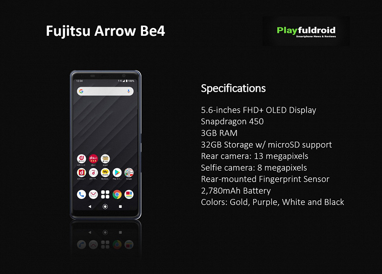 Представлен бюджетный смартфон Fujitsu Arrow Be4