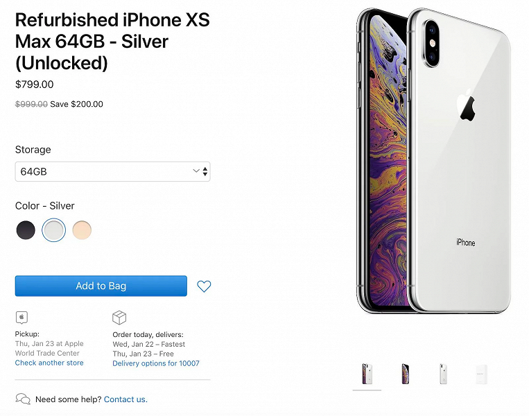 Apple начала продавать восстановленные iPhone XS и iPhone XS Max