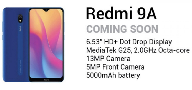 Xiaomi Redmi 9A может стать первым смартфоном на чипе MediaTek Helio G25