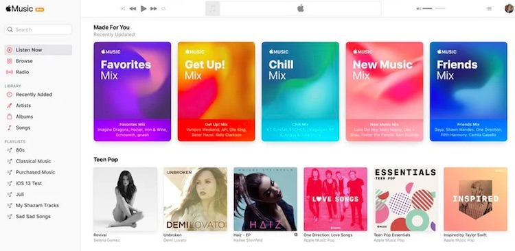 Веб-версия Apple Music подверглась редизайну в стиле iOS 14