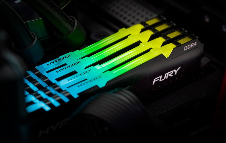 Представлены модули памяти HyperX Fury DDR4 RGB с подсветкой и частотой до 3600 МГц