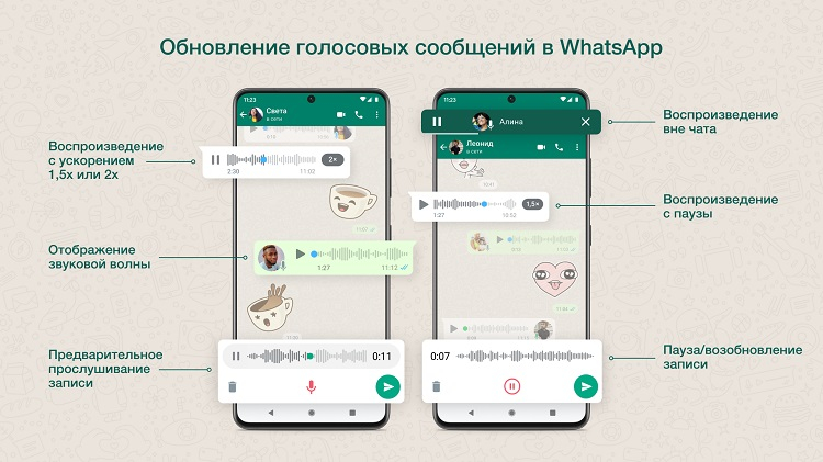 WhatsApp получит новые функции голосовых сообщений