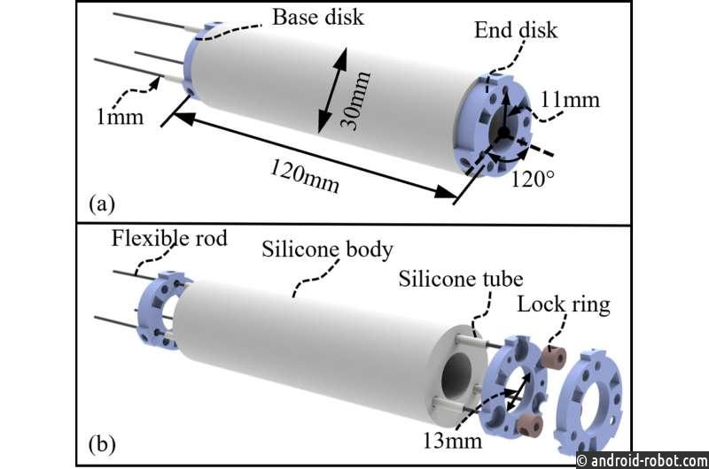 Представлен гибкий мягкий робот с приводом от стержня для биомедицинских приложений
