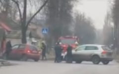 В Брянске сняли на видео последствия серьезного ДТП