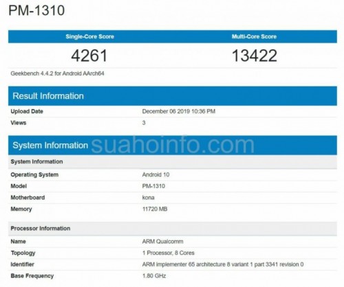 Sony Xperia 3 был замечен на Geekbench с чипсетом Snapdragon 865 и 12 ГБ ОЗУ