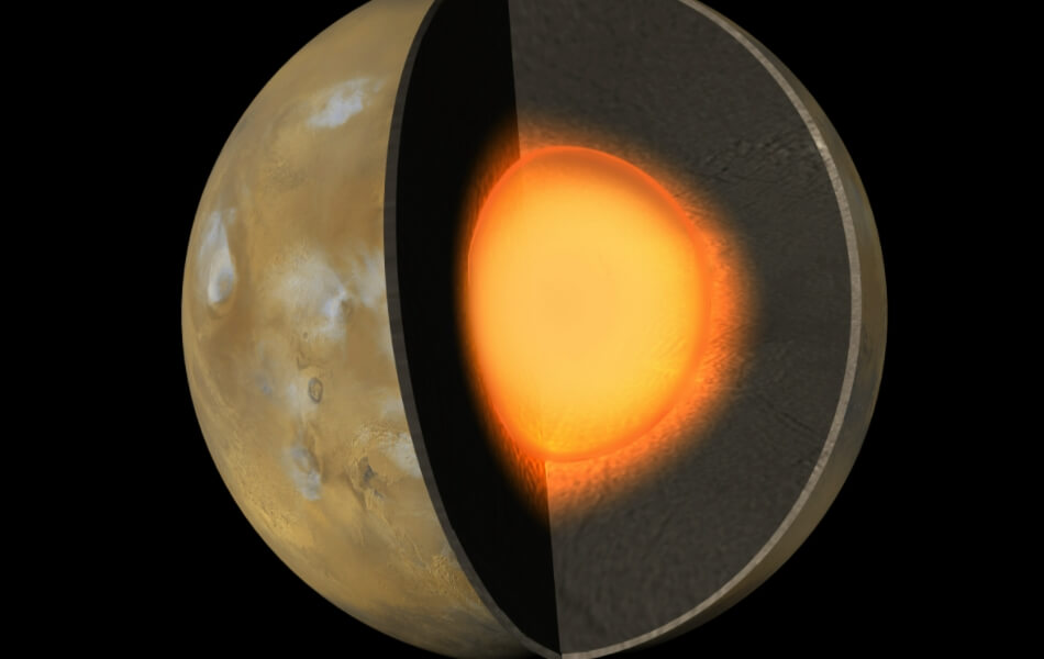 Аппарат InSight рассказал подробности о внутреннем строении Марса