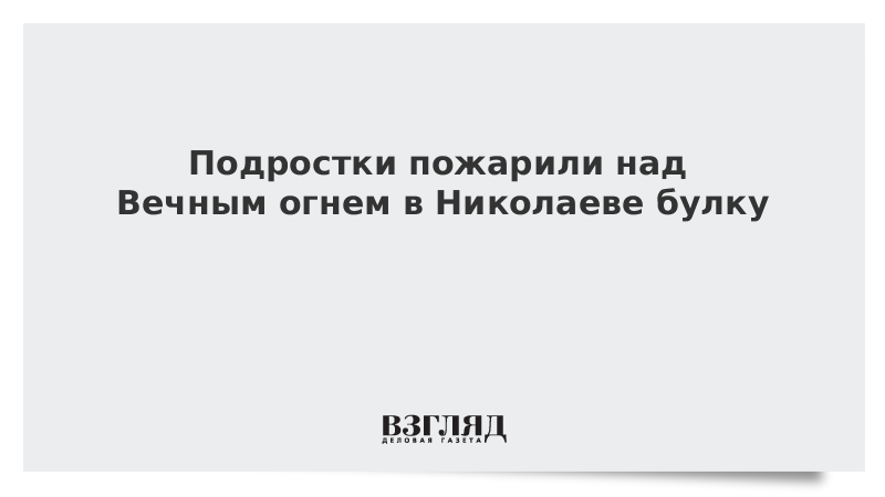 Подростки пожарили над Вечным огнем в Николаеве булку