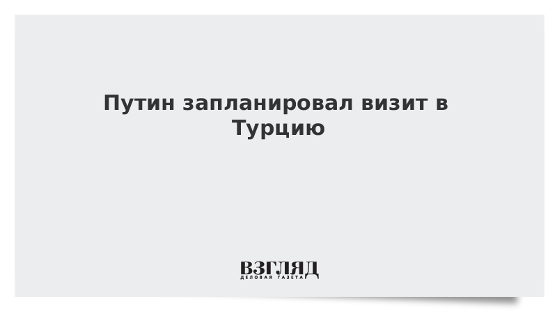 Путин запланировал визит в Турцию