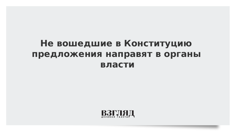 Не вошедшие в Конституцию предложения направят в органы власти