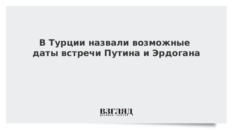 В Турции назвали возможные даты встречи Путина и Эрдогана