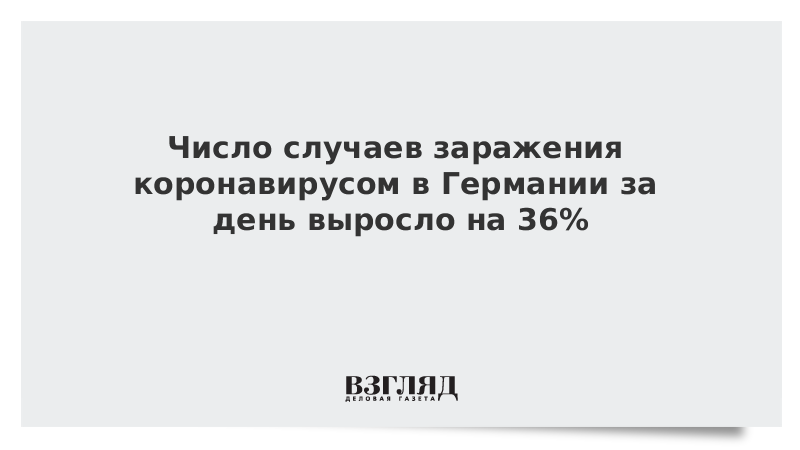 Число случаев заражения коронавирусом в Германии за день выросло на 36%