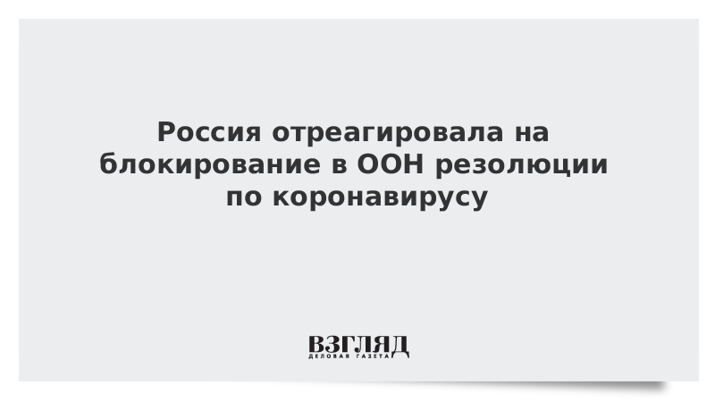 Россия отреагировала на блокирование в ООН резолюции по коронавирусу