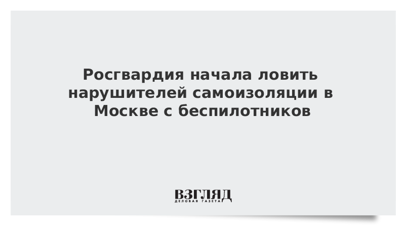 Росгвардия начала ловить нарушителей самоизоляции в Москве с беспилотников