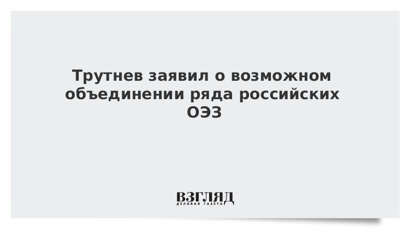 Трутнев заявил о возможном объединении ряда российских ОЭЗ