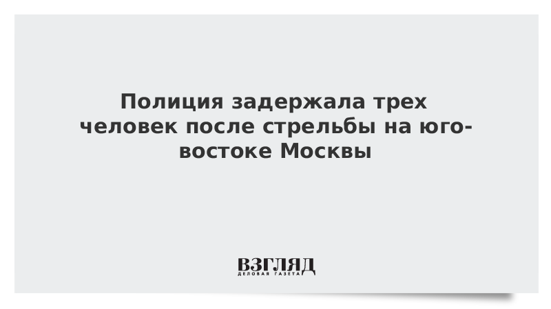 Полиция задержала трех человек после стрельбы на юго-востоке Москвы