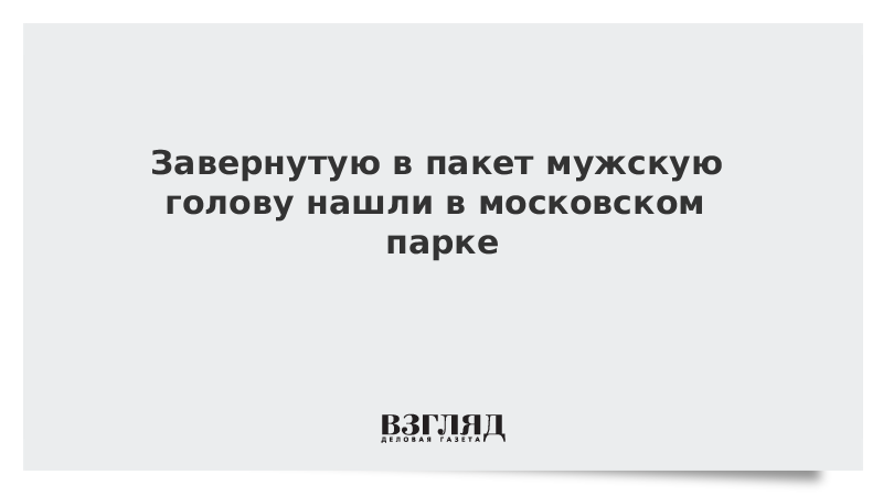 Завернутую в пакет мужскую голову нашли в московском парке