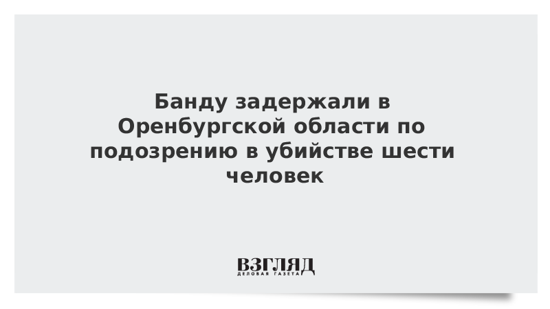 Банду задержали в Оренбургской области по подозрению в убийстве шести человек