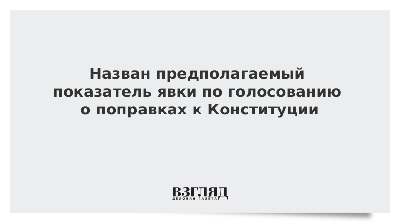 Назван предполагаемый показатель явки по голосованию о поправках к Конституции