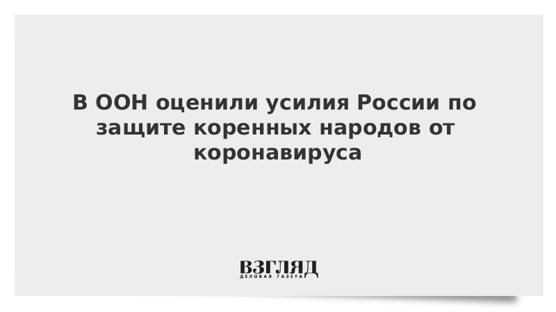 В ООН оценили усилия России по защите коренных народов от коронавируса