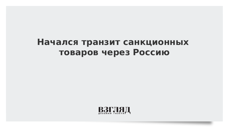 Начался транзит санкционных товаров через Россию