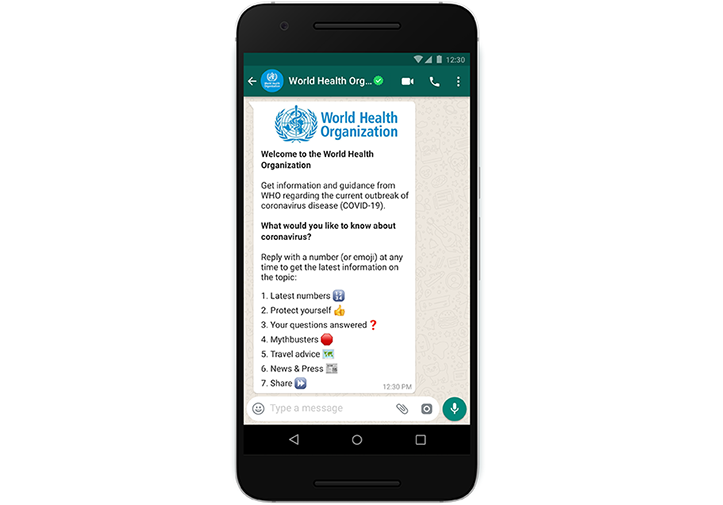 В WhatsApp появился чат-бот с информацией ВОЗ о коронавирусе