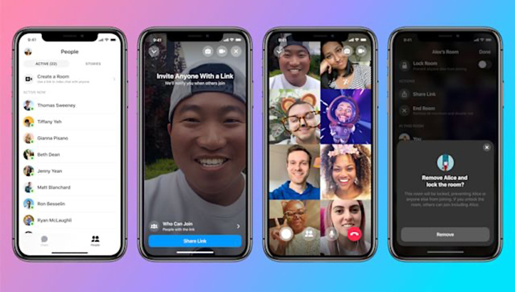 Facebook объявил о запуске сервиса видеосвязи Messenger Rooms с поддержкой 50 человек