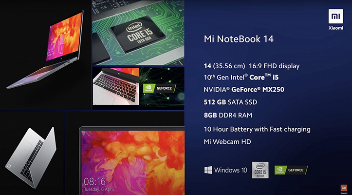 Xiaomi представила ноутбуки Mi NoteBook 14 и Mi NoteBook 14 Horizon Edition