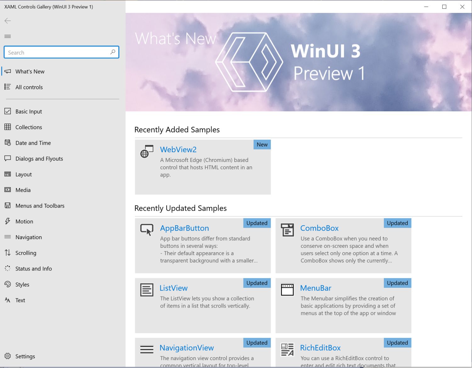 Microsoft анонсировала WinUI 3 Preview 1