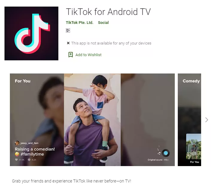 TikTok стал доступен на Android TV