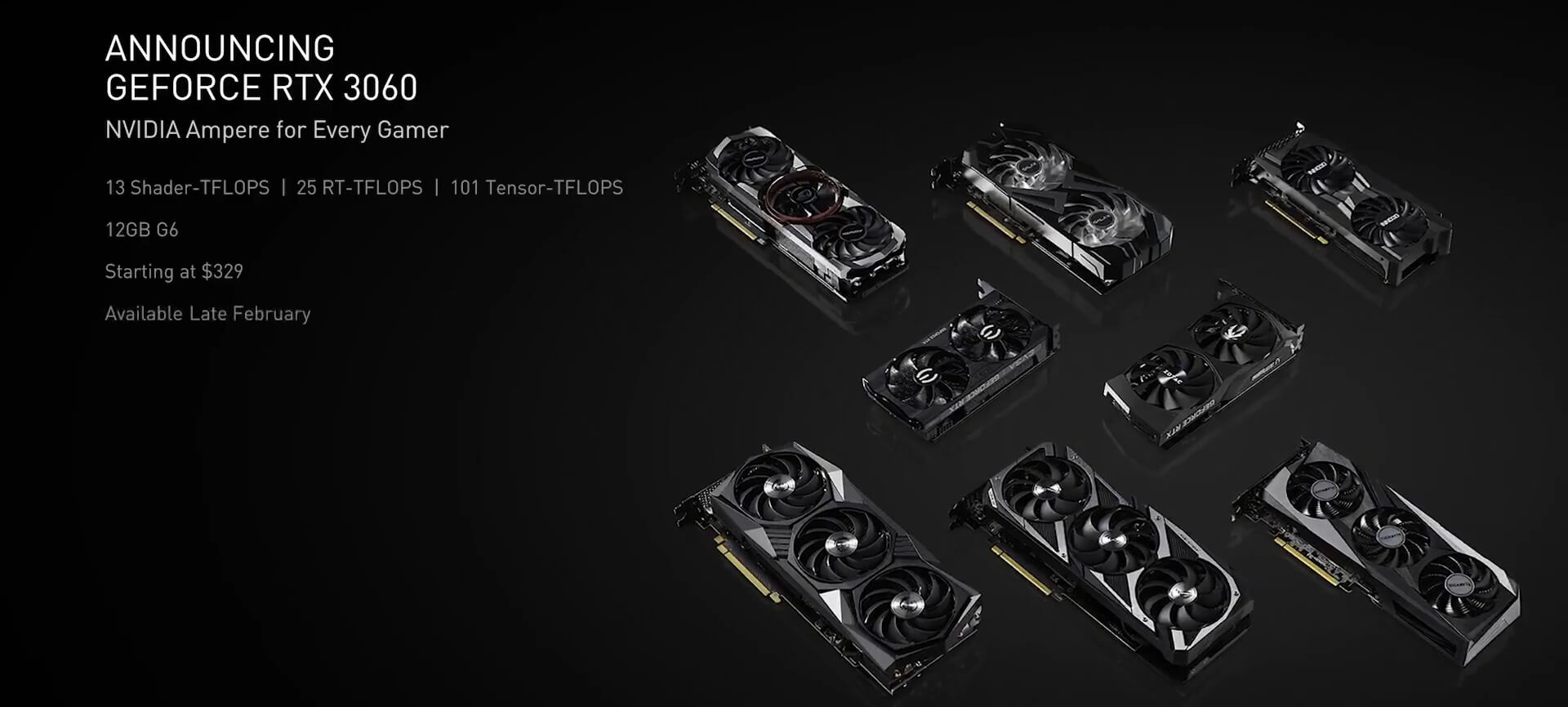 NVIDIA представила видеокарту GeForce RTX 3060