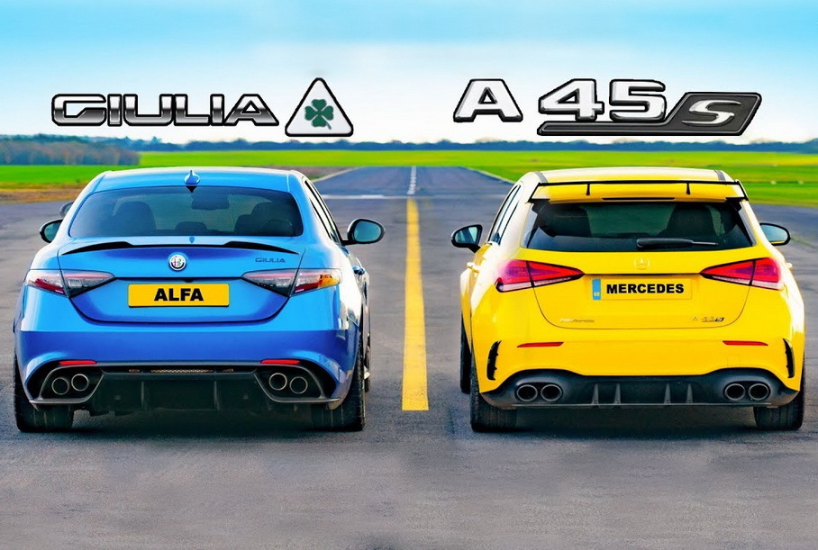 Дрэг-гонка: Mercedes-AMG A 45 против Alfa Romeo Giulia QV