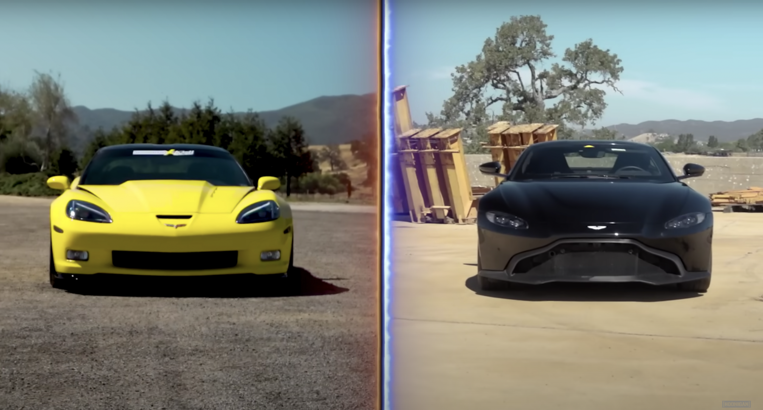 Chevrolet Corvette Z06 и Aston Martin Vantage сравнили в гонке по прямой