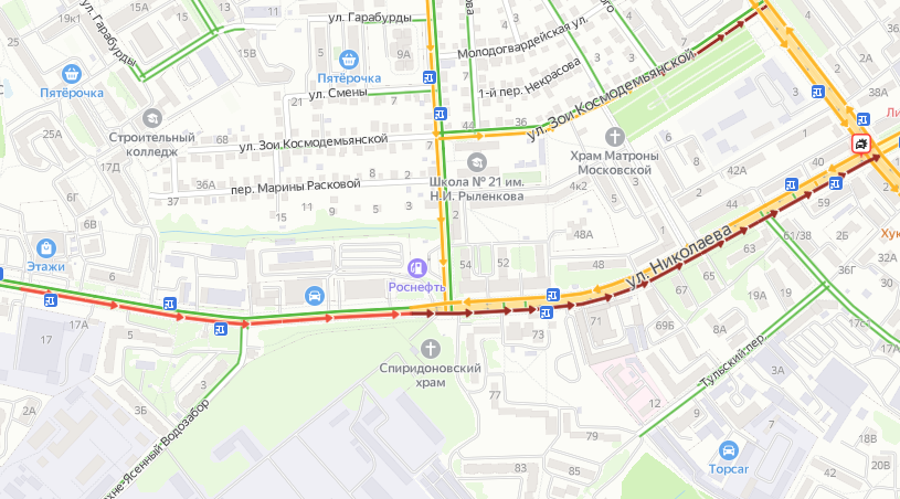 Авария на улице Николаева провоцирует пробку в Смоленске