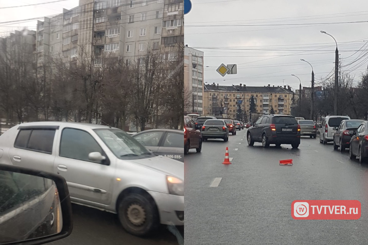 Опубликовано видео ДТП с участием четырех автомобилей в Твери