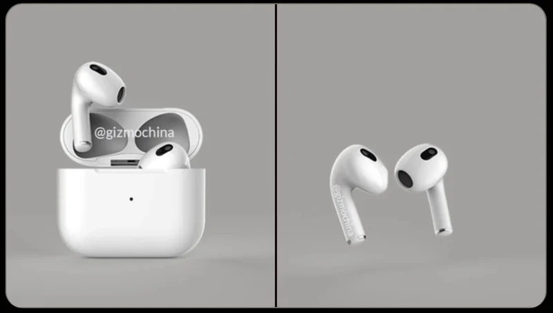 Опубликовано изображение беспроводных наушников AirPods третьего поколения