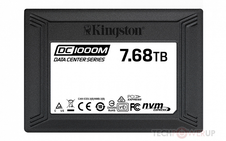 Начались поставки твердотельных накопителей Kingston DC1000M объемом 7,68 ТБ с интерфейсом PCIe