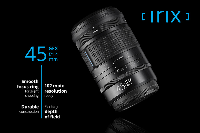 Представлен объектив Irix 45mm F1.4 Dragonfly для среднеформатных камер Fujifilm GFX