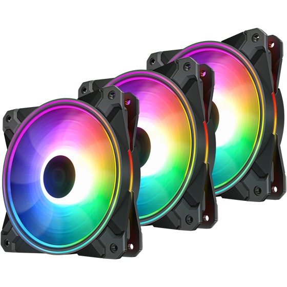 Комплект вентиляторов Deepcool CF 120 Plus: 3×120 мм с многозонной RGB-подсветкой и управляющий подсветкой контроллер