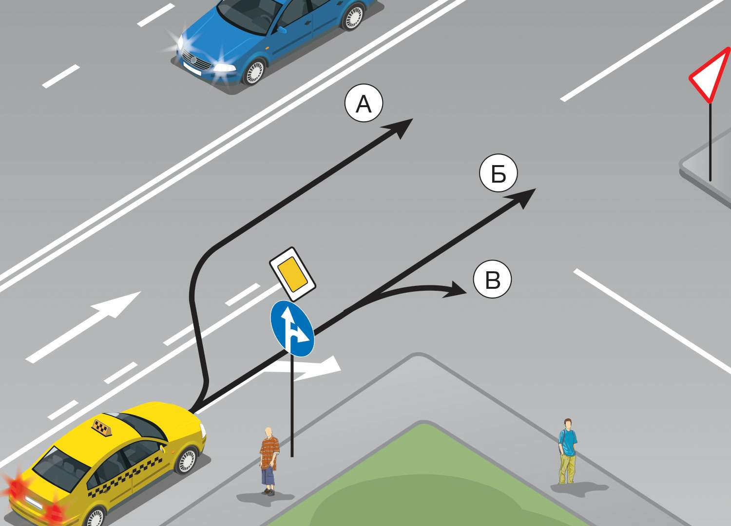 По знакам или по разметке — как ехать-то? Непростой тест по ПДД