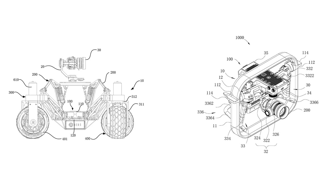 DJI запатентовала колёсный дрон-внедорожник