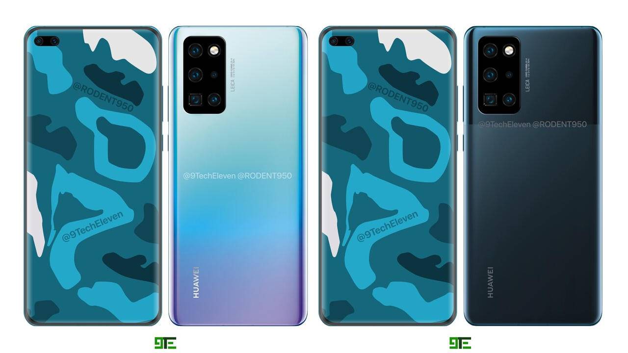 Новые рендеры флагмана Huawei P40 Pro: прямоугольная камера и двойная фронталка