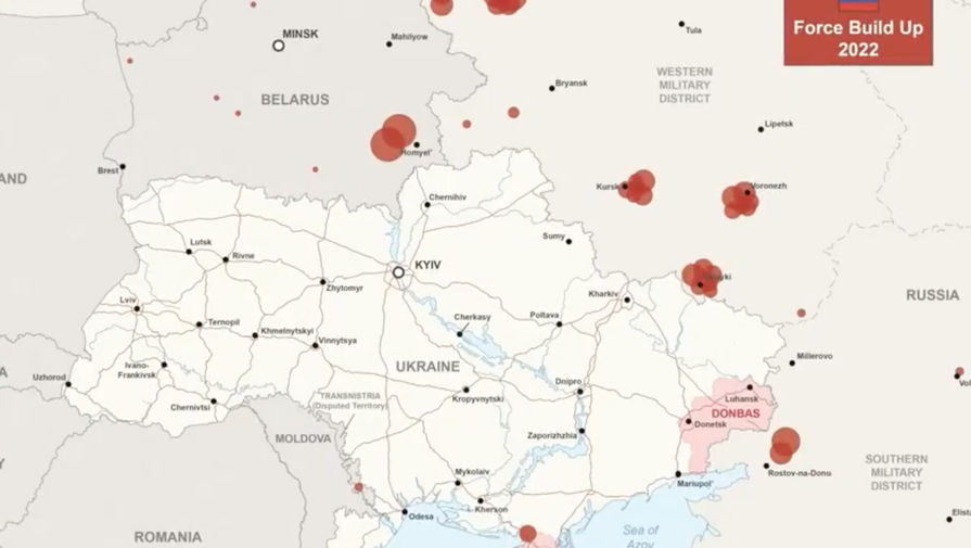 Минобороны Британии опубликовало карту 'вторжения Путина' на Украину