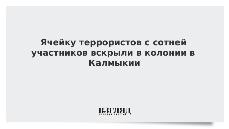 Ячейку террористов с сотней участников вскрыли в колонии в Калмыкии