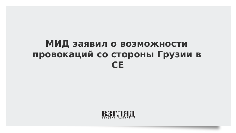 МИД заявил о возможности провокаций со стороны Грузии в СЕ