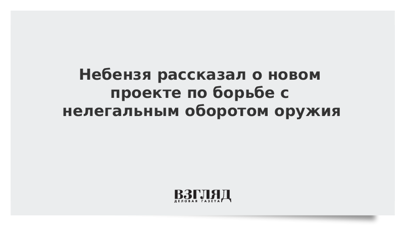 Небензя рассказал о новом проекте по борьбе с нелегальным оборотом оружия