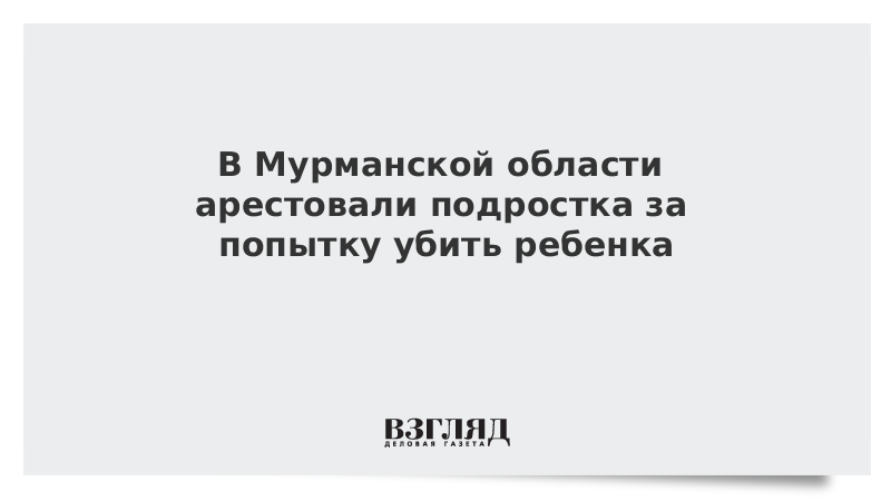 В Мурманской области арестовали подростка за попытку убить ребенка