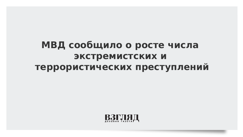 МВД сообщило о росте числа экстремистских и террористических преступлений