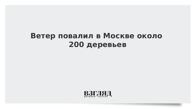 Ветер повалил в Москве около 200 деревьев