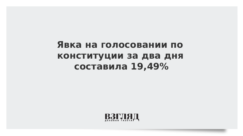 Явка на голосовании по конституции за два дня составила 19,49%