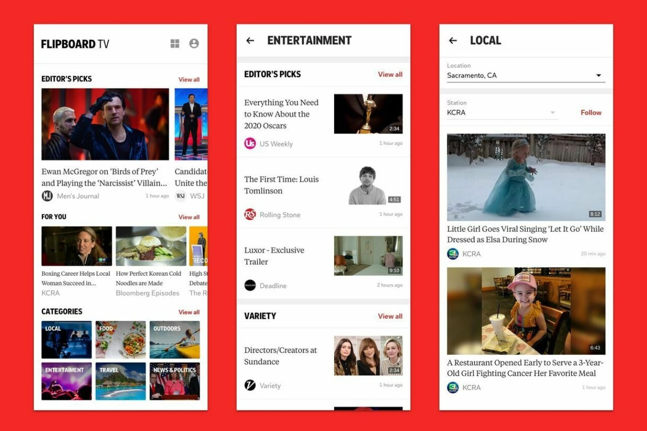 Новостной агрегатор Flipboard добавит рекомендательную ленту с видеороликами под названием Flipboard TV